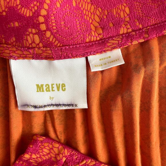 Anthropologie Maeve Pleated Jersey Skirt Size Medium Pink - Picture 8 of 14